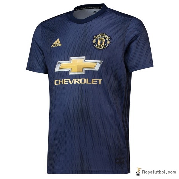 Camiseta Manchester United Replica Tercera Ropa 2018/19 Azul